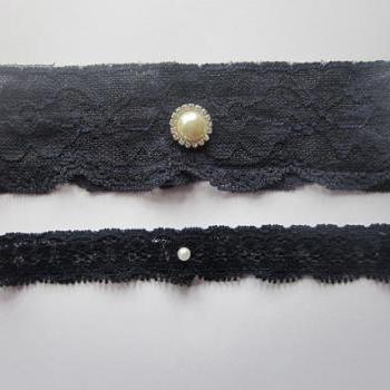 Bridal Garter Set - Navy Blue Garter Set -The Original Simply Chic Garter